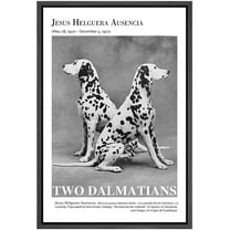 PixonSign Framed Canvas Print Wall Art Jesus Ausencia Watercolor Pastel Dalmatian Dogs Classic Vintage Illustrations Fine Art Decorative Multicolor for Living Room, Bedroom, Office - 16"x24" BLACK