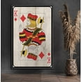 thumbnail image 1 of PixonSign Framed Canvas Print Wall Art King in Deck of Cards Pop Culture Toys Wood Panels Modern Art Modern Fun Multicolor Warm for Living Room, Bedroom, Office - 24"x36" Black, 1 of 5