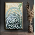 thumbnail image 1 of PixonSign Framed Canvas Print Wall Art Lily Pad Succulent by Blue Circles Botanical Wilderness Mixed Media Modern Art Chic Colorful Multicolor Pastel for Living Room, Bedroom, Office - 16"x24" Natural, 1 of 5