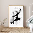 thumbnail image 1 of PixonSign Framed Canvas Print Wall Art Lined Black Bushstrokes with Curves Decorative Shapes Illustrations Modern Art Alternative Edgy Dark for Living Room, Bedroom, Office - 16"x24" Natural, 1 of 5