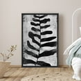 thumbnail image 1 of PixonSign Framed Canvas Print Wall Art Long Leaf and Stem Outline Nature Wilderness Illustrations Modern Art Contemporary Dramatic Dark Black and White for Living Room, Bedroom, Office - 24"x36" Black, 1 of 5