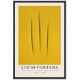 thumbnail image 1 of PixonSign Framed Canvas Print Wall Art Lucio Fontana Yellow Geometric Stripe Abstract Shapes Illustrations Fine Art Contemporary Relax/Calm Colorful for Living Room, Bedroom, Office - 24"x36" Black, 1 of 5