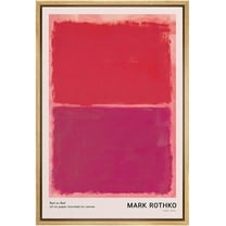 PixonSign Framed Canvas Print Wall Art Mark Rothko Red Mid-Century Blocks Abstract Shapes Illustrations Fine Art Contemporary Relax/Calm Colorful for Living Room, Bedroom, Office - 24"x36" Natural