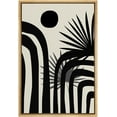 thumbnail image 1 of PixonSign Framed Canvas Print Wall Art Mid-Century Geometric Jungle Leaf Landscape Abstract Shapes Illustrations Modern Art Boho Decorative Chic for Living Room, Bedroom, Office - 24"x36" BLACK, 1 of 5