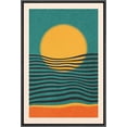 thumbnail image 1 of PixonSign Framed Canvas Print Wall Art Mid-Century Modern Geometric Sun Line Pattern Abstract Shapes Modern Art Illustrations Boho Style Decorative Colorful Multicolor - 16"x24" Black, 1 of 5