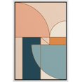 thumbnail image 1 of PixonSign Framed Canvas Print Wall Art Mid-Century Pastel Geometric Semi Circle Collage Abstract Shapes Illustrations Modern Art Decorative Minimal for Living Room, Bedroom, Office - 24"x36" White, 1 of 5