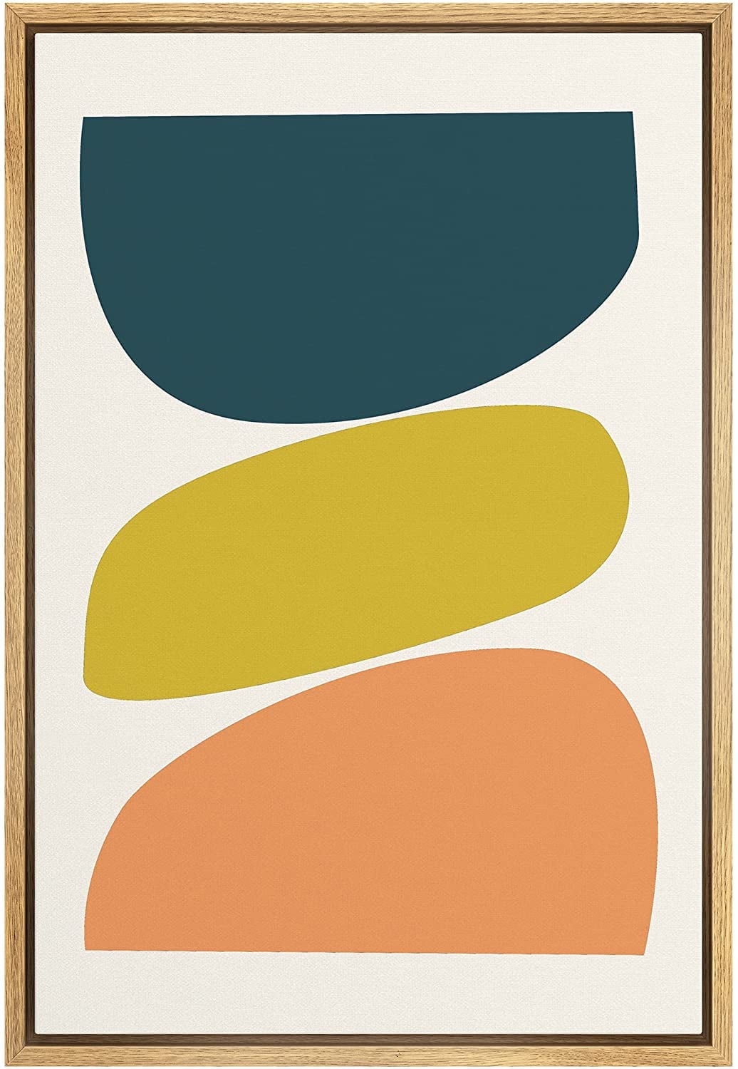 PixonSign Framed Canvas Print Wall Art Mid-Century Pastel Multicolor ...