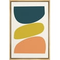 thumbnail image 1 of PixonSign Framed Canvas Print Wall Art Mid-Century Pastel Multicolor Semi Circle Collage Abstract Shapes Illustrations Modern Art Decorative Minimal for Living Room, Bedroom, Office - 24"x36" NATURAL, 1 of 5