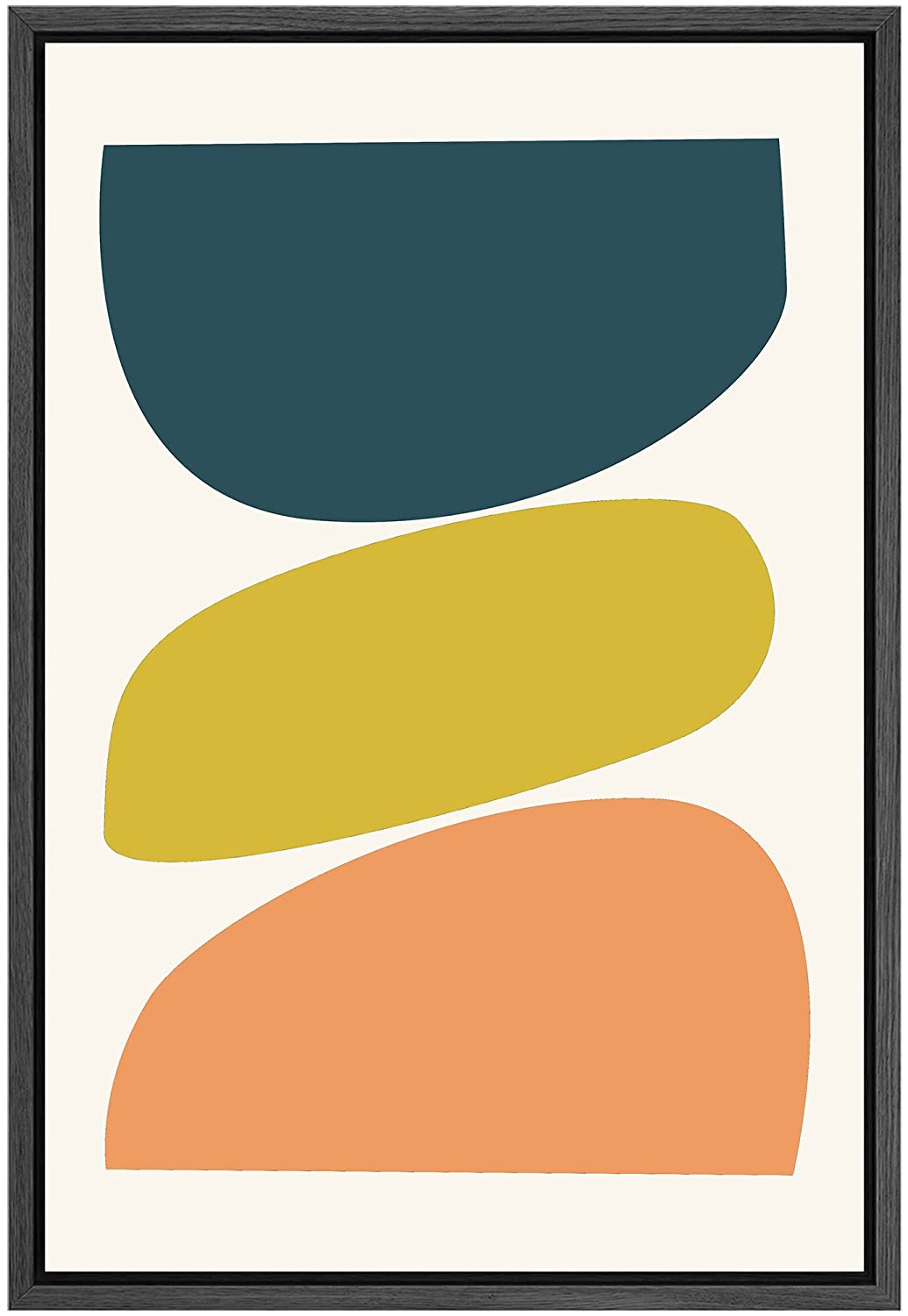 PixonSign Framed Canvas Print Wall Art Mid-Century Pastel Multicolor ...