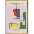 thumbnail image 1 of PixonSign Framed Canvas Print Wall Art Multicolor Mid-Century Picasso Lines Abstract Shapes Illustrations Modern Art Decorative Minimal Relax/Calm for Living Room, Bedroom, Office - 16"x24" NATURAL, 1 of 5
