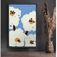 thumbnail image 1 of PixonSign Framed Canvas Print Wall Art Orange & White Flower Print Nature Wilderness Illustrations Modern Art Contemporary Colorful Multicolor for Living Room, Bedroom, Office - 16x24 Black, 1 of 5