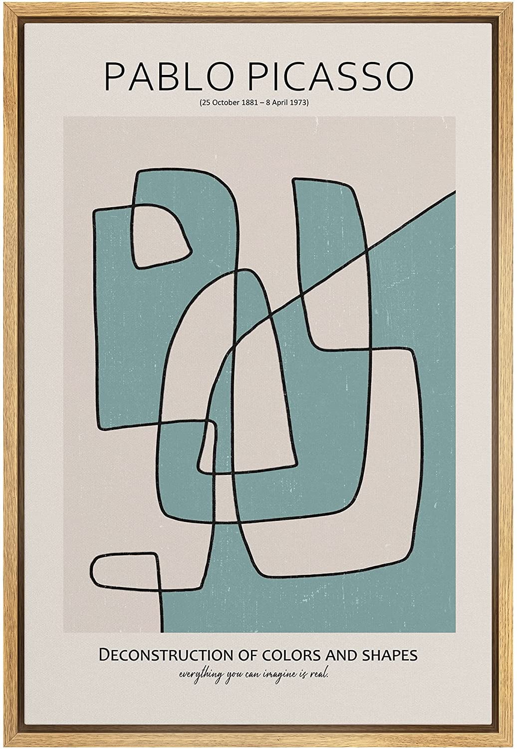 PixonSign Framed Canvas Print Wall Art Pablo Picasso Blue Geometric ...