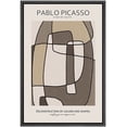thumbnail image 1 of PixonSign Framed Canvas Print Wall Art Pablo Picasso Brown Geometric Line Art Abstract Shapes Illustrations Modern Art Decorative Minimal Relax/Calm for Living Room, Bedroom, Office - 16"x24" BLACK, 1 of 5