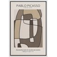 thumbnail image 1 of PixonSign Framed Canvas Print Wall Art Pablo Picasso Brown Geometric Line Art Abstract Shapes Illustrations Modern Art Decorative Minimal Relax/Calm for Living Room, Bedroom, Office - 16"x24" WHITE, 1 of 5