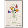 thumbnail image 1 of PixonSign Framed Canvas Print Wall Art Pablo Picasso Flower Bouquet Peace Nature Wilderness Illustrations Fine Art Rustic Scenic Relax/Calm Colorful for Living Room, Bedroom, Office - 24"x36" White, 1 of 5