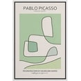 thumbnail image 1 of PixonSign Framed Canvas Print Wall Art Pablo Picasso Green Geometric Line Art Abstract Shapes Illustrations Modern Art Decorative Minimal Relax/Calm for Living Room, Bedroom, Office - 16"x24" WHITE, 1 of 5
