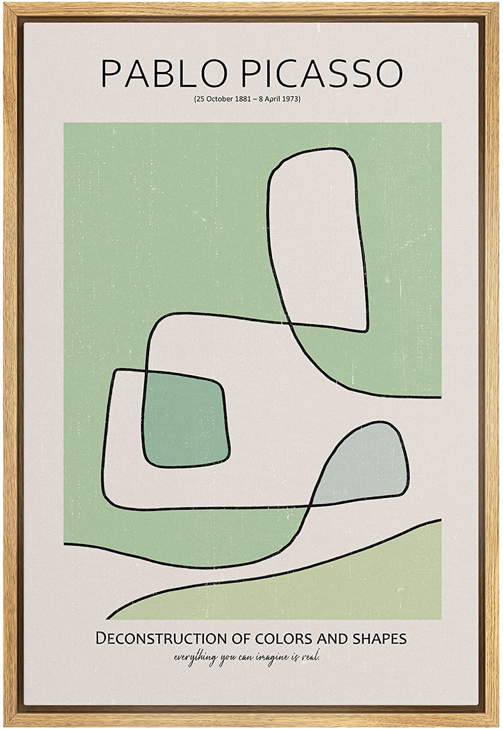 PixonSign Framed Canvas Print Wall Art Pablo Picasso Green Geometric ...