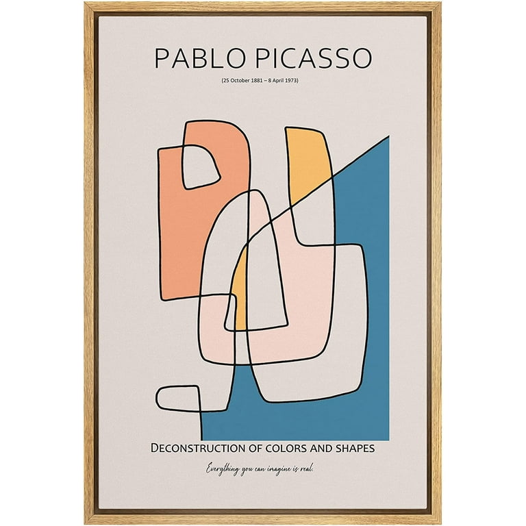 PixonSign Framed Canvas Print Wall Art Pablo Picasso Pastel