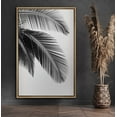 thumbnail image 1 of PixonSign Framed Canvas Print Wall Art Palm Leaf Trio Botanical Wilderness Photography Realism Minimalist Relax/Calm Duotone Black and White for Living Room, Bedroom, Office - 16"x24" Natural, 1 of 5