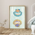 thumbnail image 1 of PixonSign Framed Canvas Print Wall Art Pastel Blue and Purple Seashells Nature Ocean Illustrations Modern Art Nautical Relax/Calm Multicolor Boho Decor for Living Room, Bedroom - 16"x24" Natural, 1 of 5