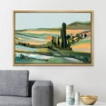 thumbnail image 1 of PixonSign Framed Canvas Print Wall Art Pastel Countryside Valley Landscape Nature Wilderness Illustrations Modern Art Decorative Minimal Rustic for Living Room, Bedroom, Office - 16"x24" Natural, 1 of 5