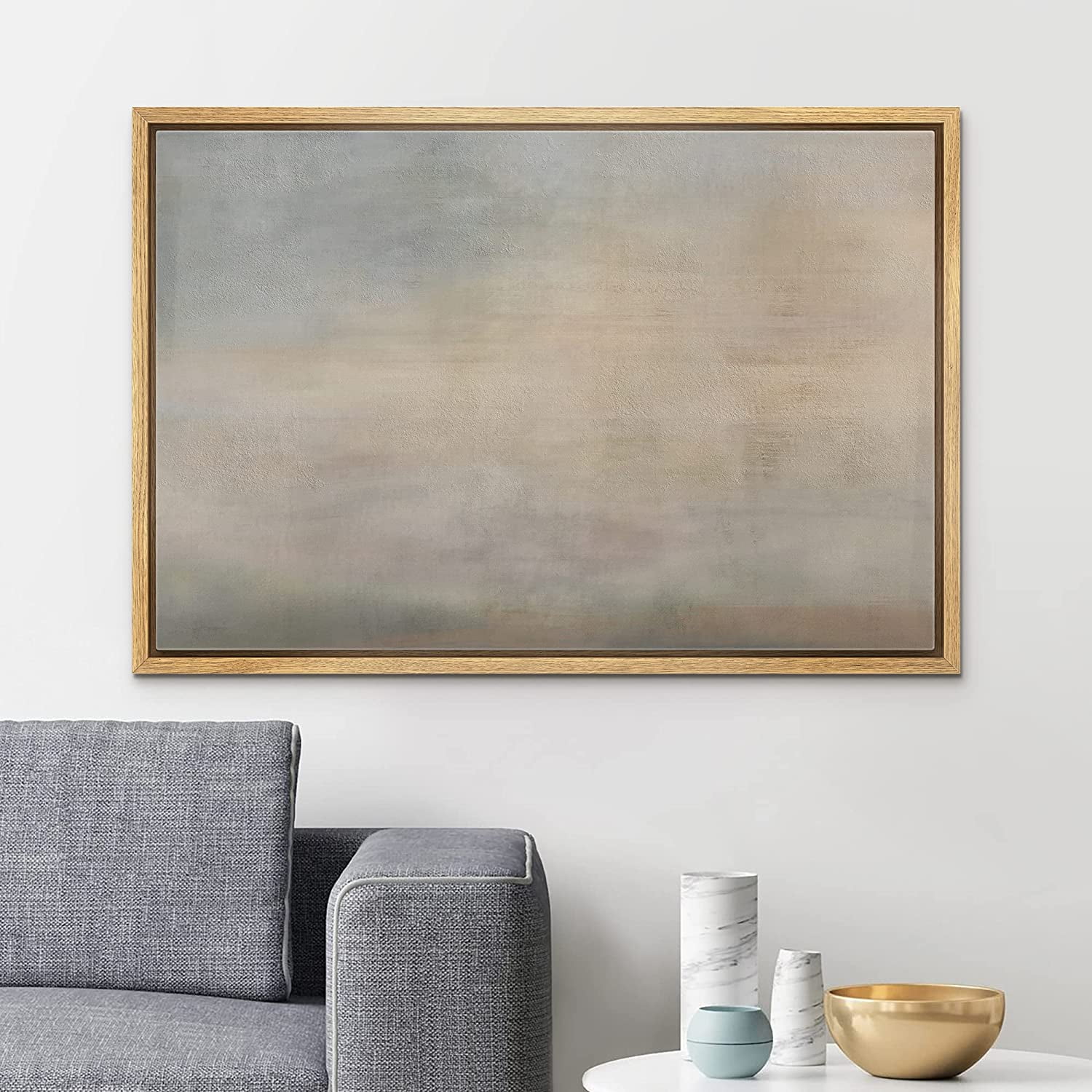 Natural Framed Abstract Landscape Canvas Print, 16" x 24"