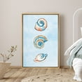 thumbnail image 1 of PixonSign Framed Canvas Print Wall Art Pastel Orange and Blue Seashells Nature Ocean Illustrations Modern Art Nautical Relax/Calm Multicolor Boho Decor for Living Room, Bedroom - 24"x36" Natural, 1 of 5