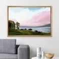 thumbnail image 1 of PixonSign Framed Canvas Print Wall Art Pastel Vibrant Brush Stroke Forest Lake Nature Wilderness Illustrations Modern Art Decorative Minimal Rustic for Living Room, Bedroom, Office - 24"x36" Natural, 1 of 5