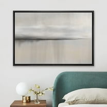PixonSign Framed Canvas Print Wall Art Pastel Watercolor Dark Gray Landscape Abstract Shapes Illustrations Modern Art Decorative Minimal Relax/Calm for Living Room, Bedroom, Office - 16"x24" Black