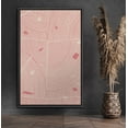 thumbnail image 1 of PixonSign Framed Canvas Print Wall Art Pink Swirling Print with Pink Flakes Geometric Shapes Illustrations Modern Art Minimalist Dramatic Multicolor for Living Room, Bedroom, Office - 24"x36" Black, 1 of 5