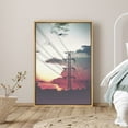 thumbnail image 1 of PixonSign Framed Canvas Print Wall Art Power Line Silhouette Places Cityscape Photography Modern Art Contemporary Scenic Dramatic Multicolor Ultra for Living Room, Bedroom, Office - 16"x24" Natural, 1 of 5