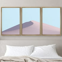PixonSign Framed Canvas Print Wall Art Purple Desert Dune Nature Wilderness Photography Realism Southwest Scenic Relax/Calm Multicolor Pastel for Living Room, Bedroom, Office - 24"x36"x3 Natural