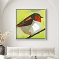 thumbnail image 1 of PixonSign Framed Canvas Print Wall Art Red, Black, White Finch Animals Wilderness Illustrations Modern Art Chic Closeup Colorful Multicolor Ultra for Living Room, Bedroom, Office - 16"x16" White, 1 of 5