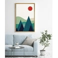 thumbnail image 1 of PixonSign Framed Canvas Print Wall Art Red Sun Over The Forest Abstract Wilderness Illustrations Modern Art Rustic Colorful Multicolor Neon Boho Decor for Living Room, Bedroom - 24"x36" Natural, 1 of 5