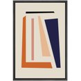 thumbnail image 1 of PixonSign Framed Canvas Print Wall Art Retro Vintage Geometric Pastel Polygon Collage Abstract Shapes Illustrations Modern Art Decorative Minimal for Living Room, Bedroom, Office - 24"x36" Black, 1 of 5