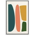 thumbnail image 1 of PixonSign Framed Canvas Print Wall Art Retro Vintage Mid-Century Pastel Polygon Collage Abstract Shapes Illustrations Modern Art Decorative Minimal for Living Room, Bedroom, Office - 24"x36" White, 1 of 5