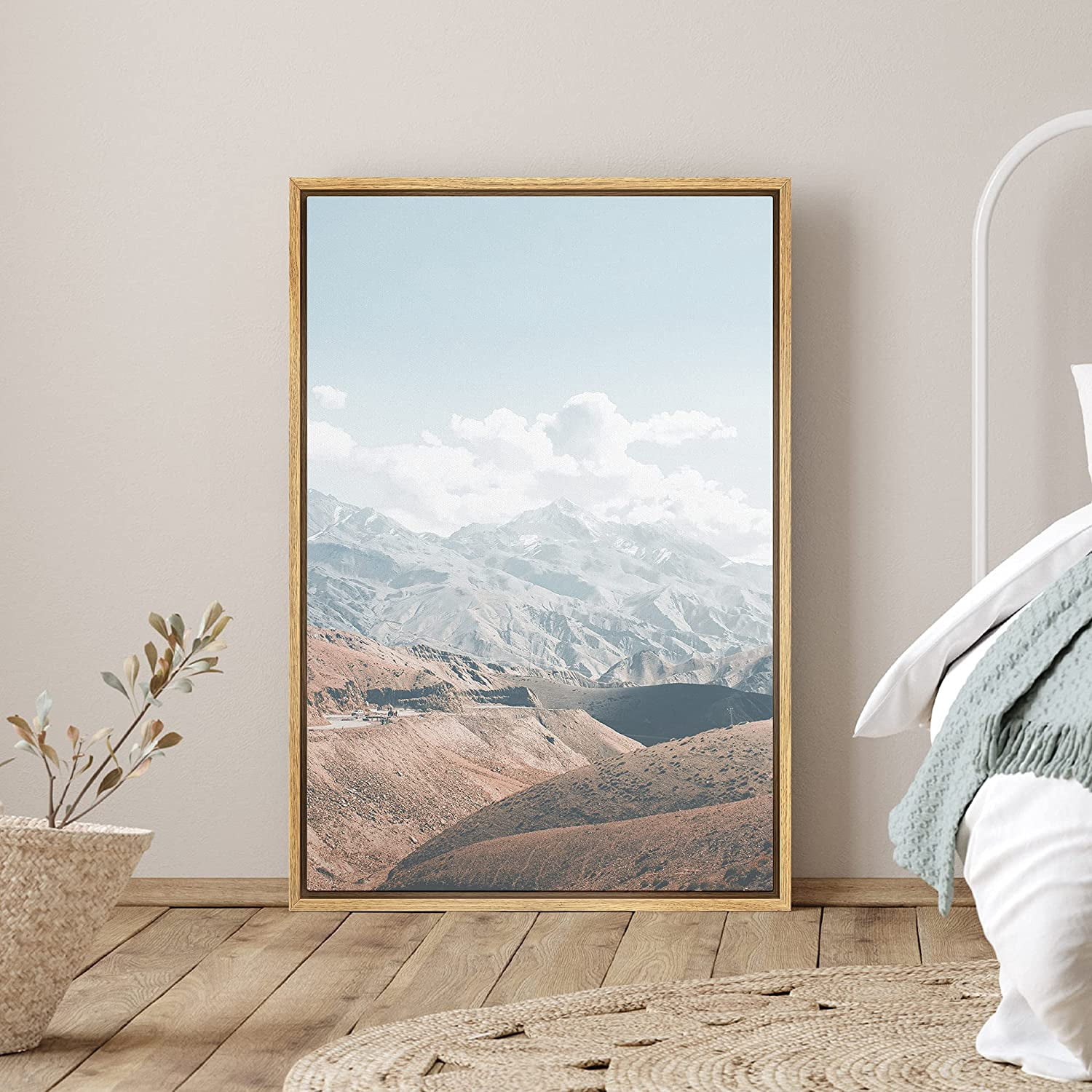 PixonSign Framed Canvas Print Wall Art Rusty Canyon Near Mountain Range ...