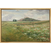 PixonSign Framed Canvas Print Wall Art Sage Green Forest Tree FLower Field Landscape Nature Wilderness Illustrations Fine Art Farmhouse Floral Botanical Calm/Relax Cozy for Bedroom - 16"x24" Natural