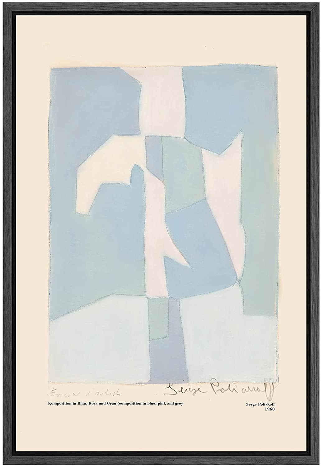 PixonSign Framed Canvas Print Wall Art Serge Poliakoff Blue Pastel ...