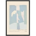 thumbnail image 1 of PixonSign Framed Canvas Print Wall Art Serge Poliakoff Blue Pastel Blocks Abstract Shapes Illustrations Fine Art Decorative Minimalist Relax/Calm for Living Room, Bedroom, Office - 16"x24" Black, 1 of 5