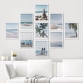 thumbnail image 1 of PixonSign Framed Canvas Print Wall Art Set - Beach Ocean Wave Seaside Posters - Set of 9 Travel Coastal Photography Modern Art Minimal Boho Wall Décor for Living Room, Bedroom - 11"x14" White, 1 of 5