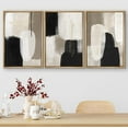 thumbnail image 1 of PixonSign Framed Canvas Print Wall Art Set Black & Gray Pastel Paint Stroke Collage Abstract Shapes Digital Art Modern Art Decorative Boho Calm/Zen - 16"x24"x3 Natural, 1 of 5