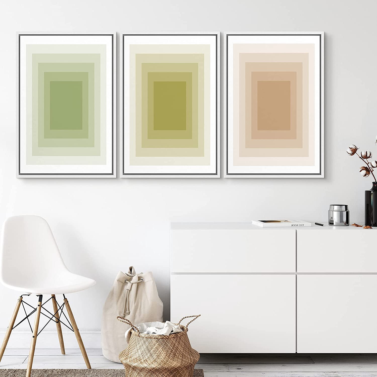 PixonSign Framed Canvas Print Wall Art Set Black and White Curved ...