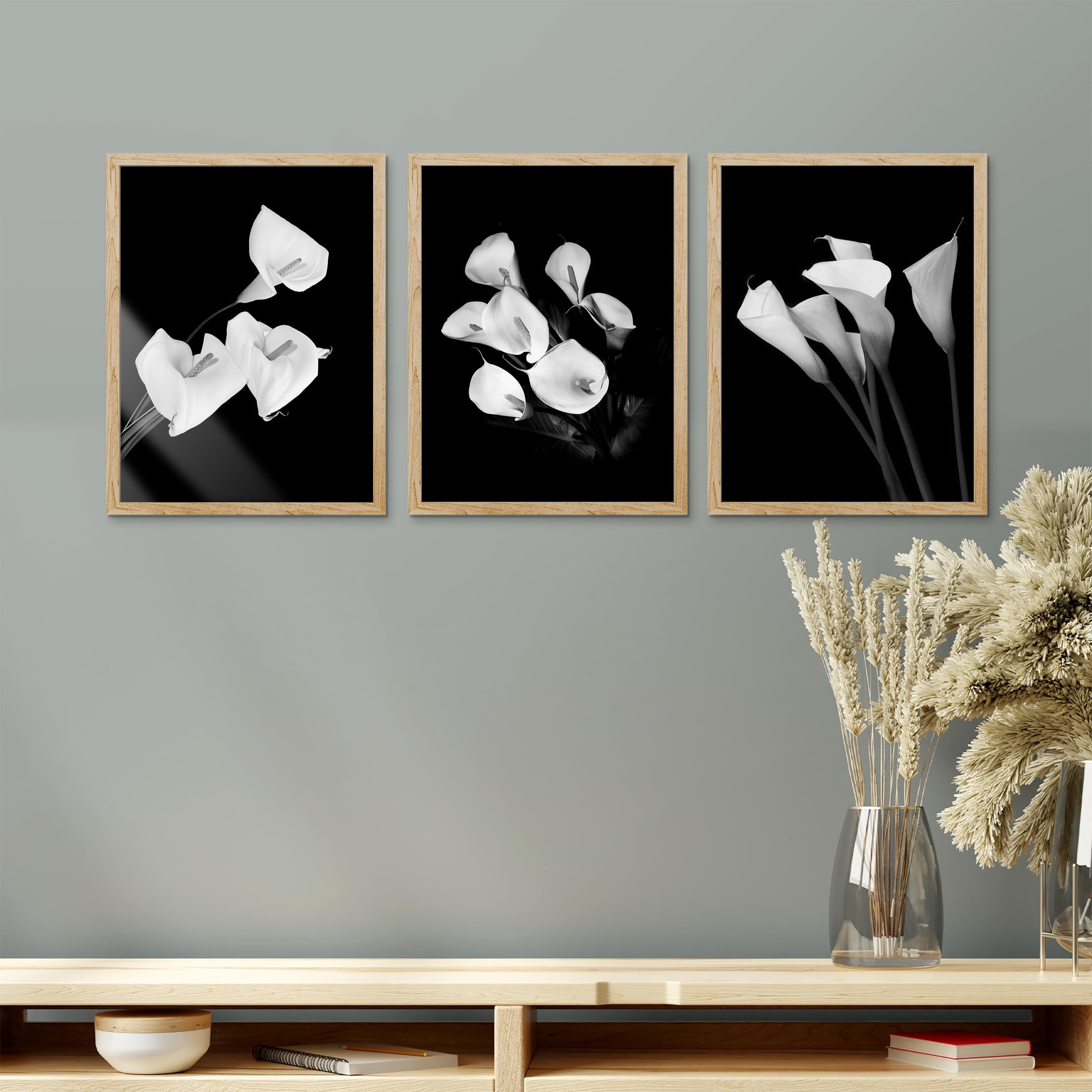 PixonSign Framed Canvas Print Wall Art Set - Black & White Duotone ...