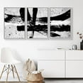 thumbnail image 1 of PixonSign Framed Canvas Print Wall Art Set Black & White Horizontal Brushstrokes Geometric Shapes Modern Art Alternative Dark Black and White for Living Room, Bedroom, Office - 24"x36"x3 White, 1 of 5