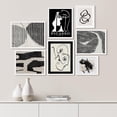 thumbnail image 1 of PixonSign Framed Canvas Print Wall Art Set - Black & White Picasso Style Landscape Poster Art - Geometric Print Gallery Set of 7 Abstract Faces Illustrations Digital Art Wall Décor for Home - White, 1 of 5