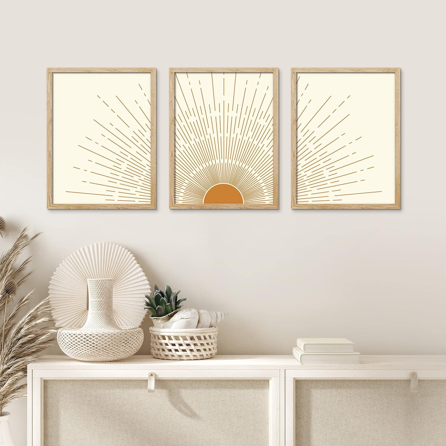 PixonSign Framed Canvas Print Wall Art Set - Boho Mid