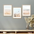 thumbnail image 1 of PixonSign Framed Canvas Print Wall Art Set - Camel Desert Road Landscape Art - Set of 3 Washed Out Desert Silk Road Photography Wall Décor for Living Room - 8"x10" Natural, 1 of 5
