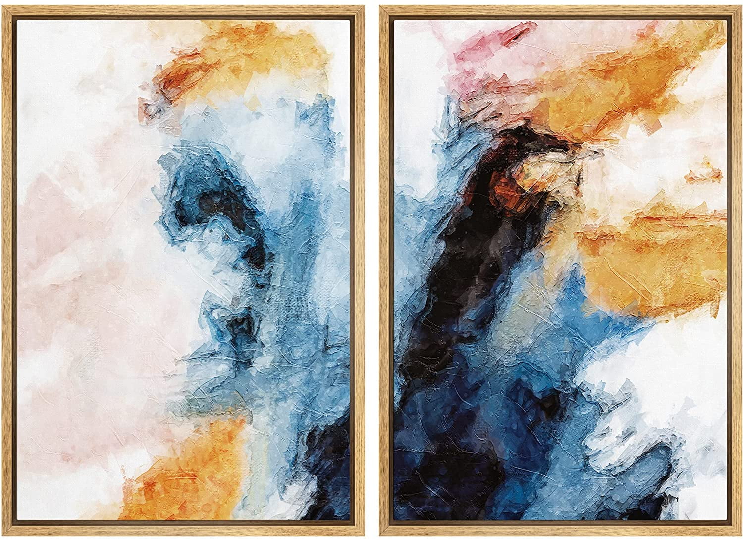 PixonSign Framed Canvas Print Wall Art Set Cloud Inspired Smeared ...