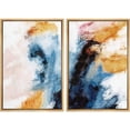 thumbnail image 1 of PixonSign Framed Canvas Print Wall Art Set Cloud Inspired Smeared Brushstrokes Geometric Shapes Illustrations Modern Art Contemporary Colorful for Living Room, Bedroom, Office - 24"x36"x2 NATURAL, 1 of 5